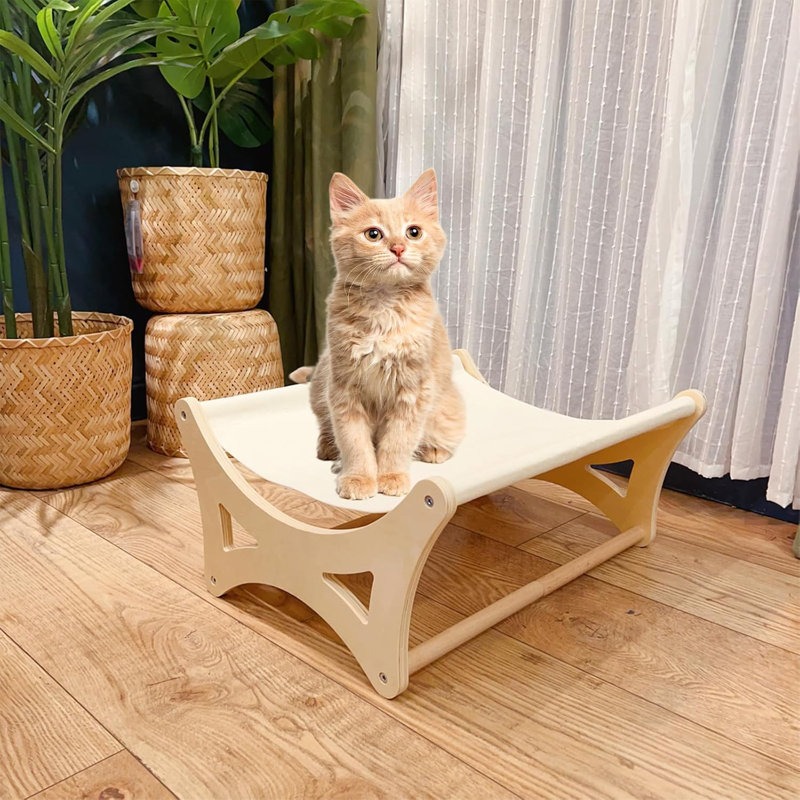 Archie Oscar Elevated Cat Bed Dog Bed Wooden Cat Hammock Bed For Indoor Cats Breathable Cat Swing Bed Free Standing Cat Chair Pet Furniture Suitable For Kitty Puppy Rabbit Bunny And Small